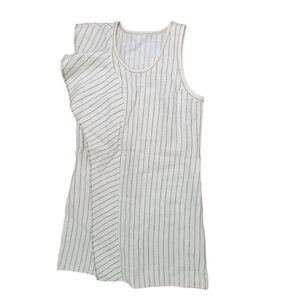3.1 Phillip Lim Dress Women White Stripe Linen Blend A line Shift Asymmetrical S